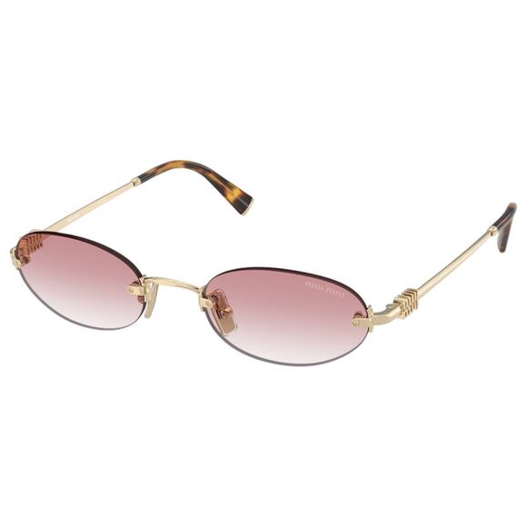 Miu Miu Accessories - New MIU MIU Sunglasses Gold Metal Pink Oval Authentic Gradient MIU MIU